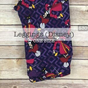 NWT LuLaRoe Disney Villains leggings OS Captain Hook Peter Pan boy mom pirate